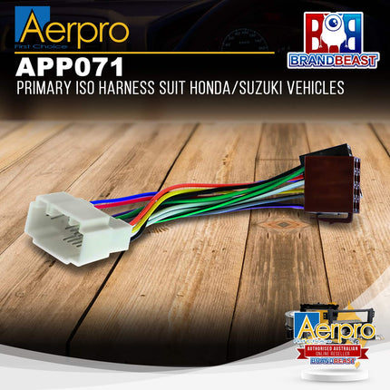 Aerpro APP071 Primary ISO Harness to Suit Honda/Suzuki Vehicles