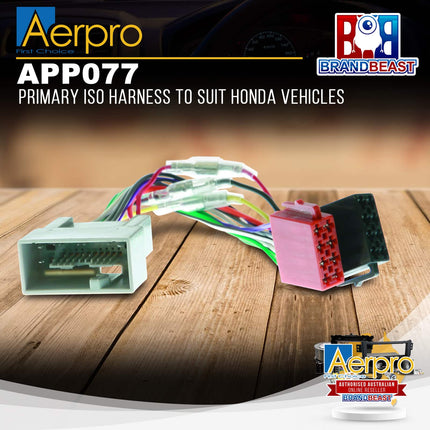 Aerpro APP077 Primary ISO Harness to Suit Honda Vehicles