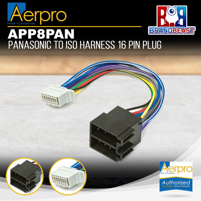 Aerpro APP8PAN APP8 Secondary ISO Harness to Suit Panasonic Headunits