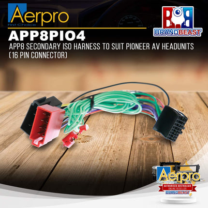 Aerpro APP8PIO4 | APP8 Secondary ISO Harness to Suit Pioneer AV Headunits