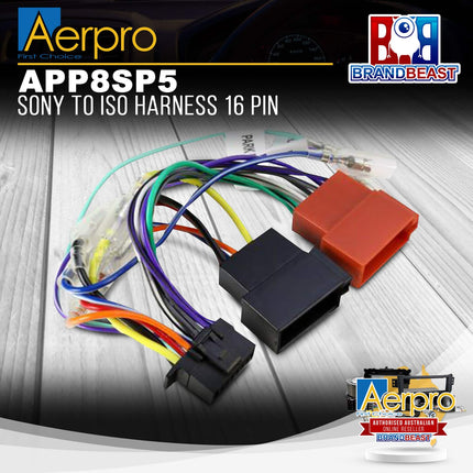Aerpro APP8SP5 Sony to ISO Harness 16 pin