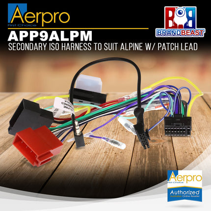 Aerpro APP9ALPM Secondary ISO Harness to Suit Alpine w/ Patch Lead