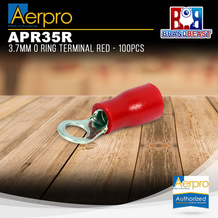 Aerpro APR35R 3.7mm O Ring Terminal Red - 100pcs