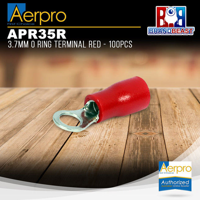 Aerpro APR35R 3.7mm O Ring Terminal Red - 100pcs