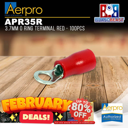 Aerpro APR35R 3.7mm O Ring Terminal Red - 100pcs