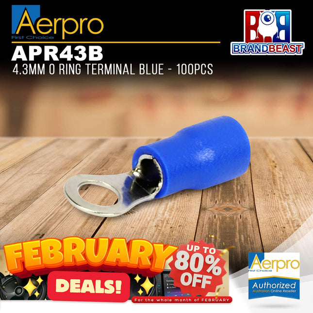 Aerpro APR43B 4.3mm O Ring Terminal Blue - 100pcs