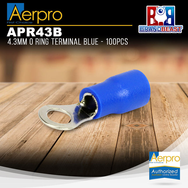 Aerpro APR43B 4.3mm O Ring Terminal Blue - 100pcs