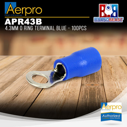 Aerpro APR43B 4.3mm O Ring Terminal Blue - 100pcs