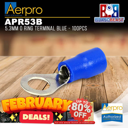 Aerpro APR53B 5.3mm O Ring Terminal Blue - 100pcs