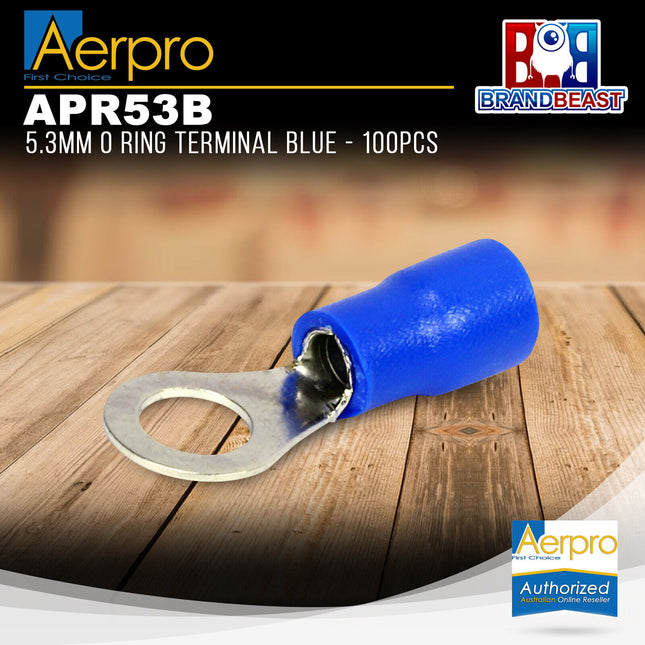 Aerpro APR53B 5.3mm O Ring Terminal Blue - 100pcs