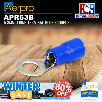 Aerpro APR53B 5.3mm O Ring Terminal Blue - 100pcs