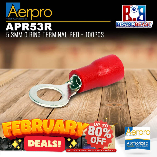 Aerpro APR53R 5.3mm O Ring Terminal Red - 100pcs