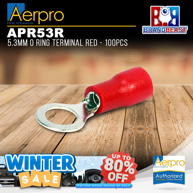Aerpro APR53R 5.3mm O Ring Terminal Red - 100pcs