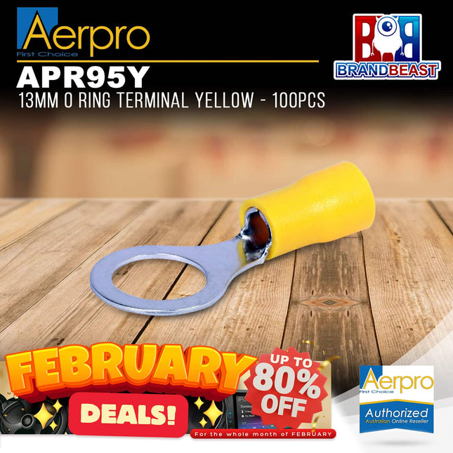 Aerpro APR95Y 13mm O Ring Terminal Yellow - 100pcs