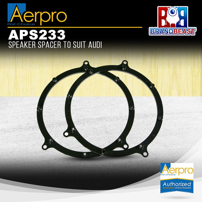 Aerpro APS233 Factory Speaker Adaptor Spacers Suit Audi 165mm