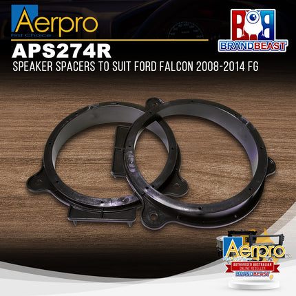 Aerpro APS274R 165mm Rear Speaker Spacers Suit Ford Falcon FG/FG-X 2008 - 2016