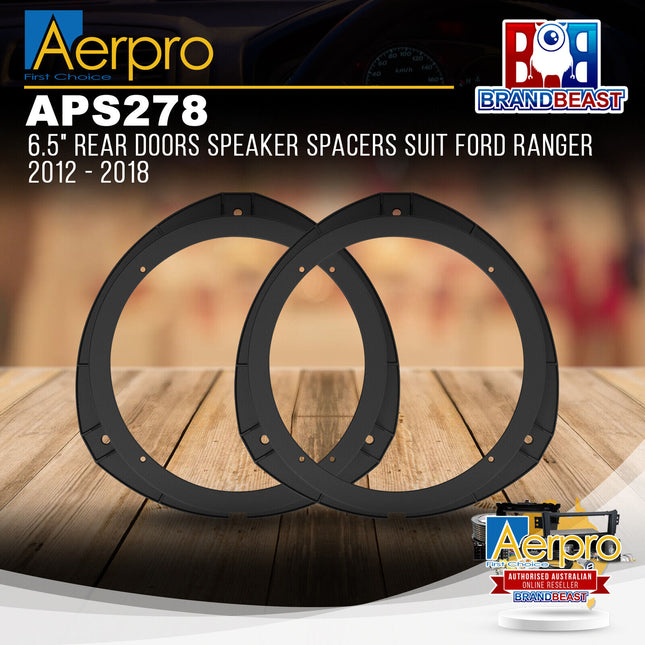 Aerpro APS278 6.5" Rear Doors Speaker Spacers Suit Ford Ranger 2012 - 2018
