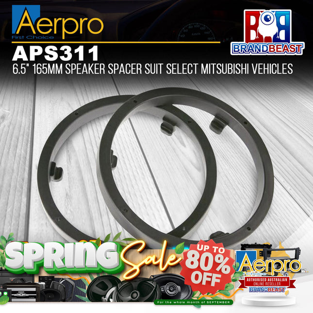 Aerpro APS311 6.5" 165mm Speaker Spacer Suit Select Mitsubishi Vehicles