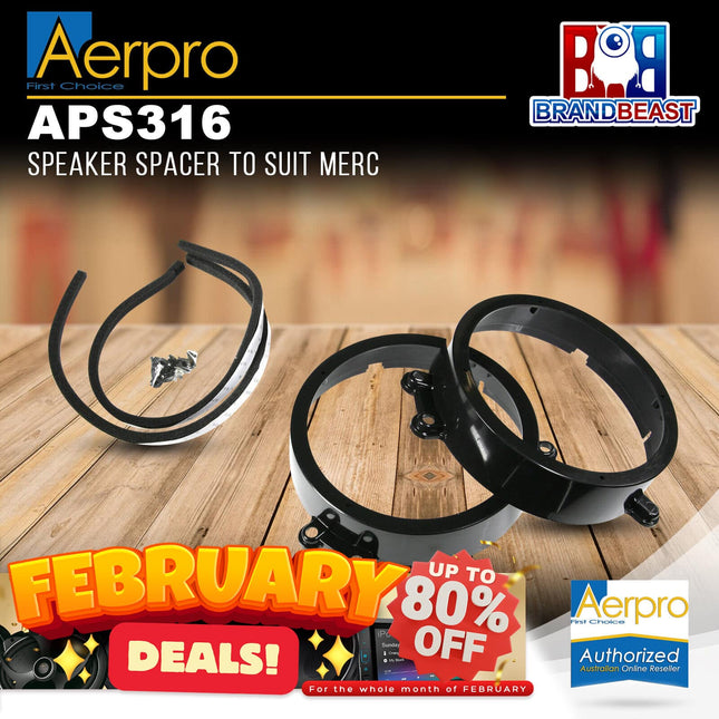 Aerpro APS316 165mm Front Factory Speaker Adaptor Spacers Suit Mercedes