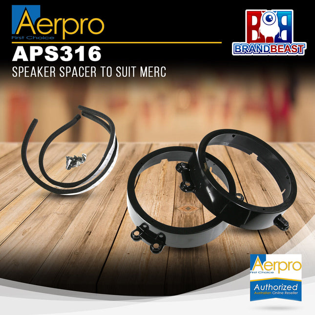 Aerpro APS316 165mm Front Factory Speaker Adaptor Spacers Suit Mercedes
