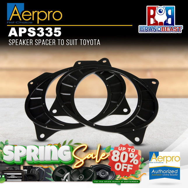 Aerpro APS335 165mm Rear Speaker Spacers Suit Select Toyota Vehicles