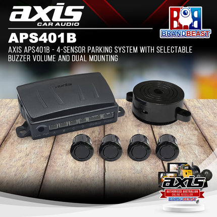 AXIS APS401B - 4-Sensor Parking System with Selectable Buzzer Volume and Dual Mounting