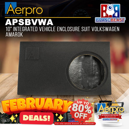 Aerpro APSBVWA 10" Integrated Vehicle Enclosure Suit Volkswagen Amarok 2011