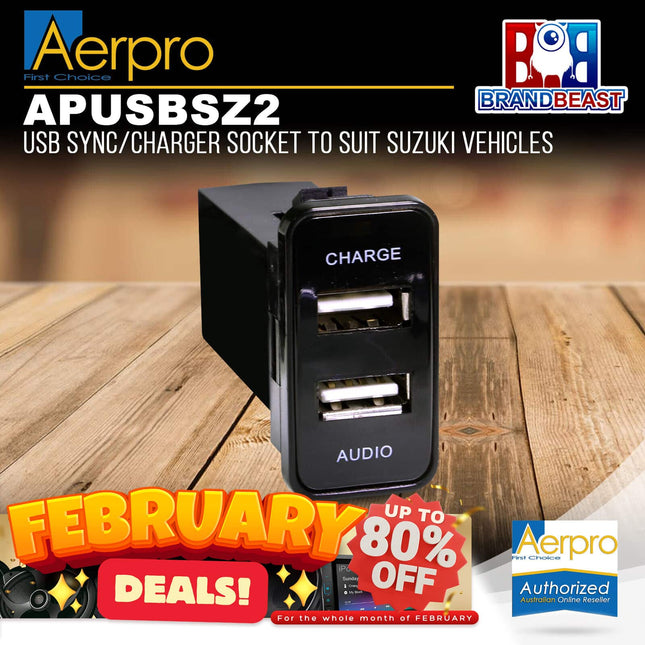 Aerpro APUSBSZ2 Dual USB Charge & Sync Suit Suzuki Various Models (26mm x 41mm)