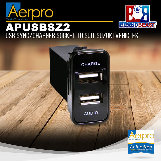 Aerpro APUSBSZ2 Dual USB Charge & Sync Suit Suzuki Various Models (26mm x 41mm)
