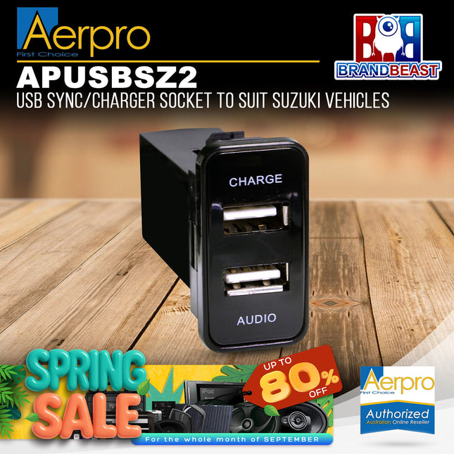 Aerpro APUSBSZ2 Dual USB Charge & Sync Suit Suzuki Various Models (26mm x 41mm)