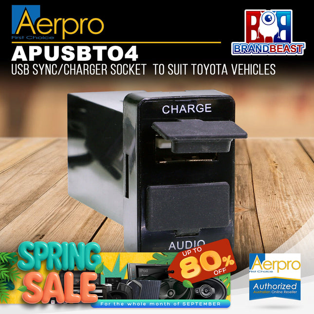 Aerpro APUSBTO4 Dual USB Charge & Sync Suit Toyota Various Models (21mm x 32mm)