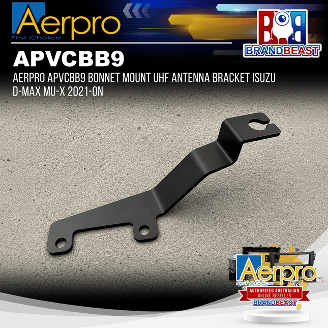 Aerpro APVCBB9 Bonnet Mount UHF Antenna Bracket Isuzu D-Max MU-X 2021-On