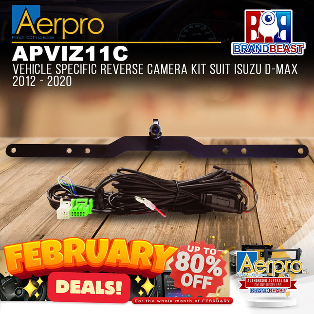 Aerpro APVIZ11C Vehicle Specific Reverse Camera Kit Suit Isuzu D-Max 2012 - 2020