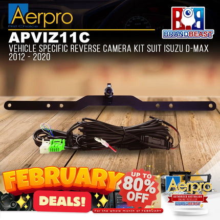 Aerpro APVIZ11C Vehicle Specific Reverse Camera Kit Suit Isuzu D-Max 2012 - 2020