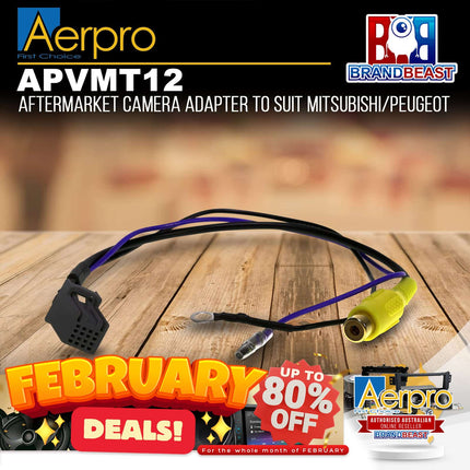 Aerpro APVMT12 Aftermarket Camera Adapter Suit Mitsubishi/Peugeot