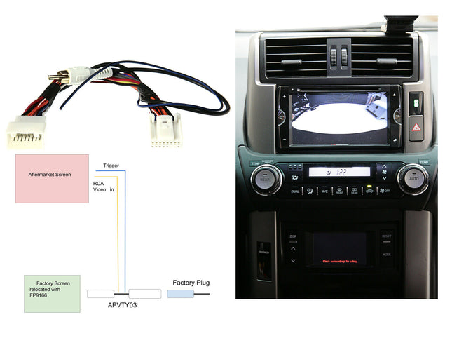 Aerpro APVTY03 Video Retention Harness to Suit Toyota Prado 150
