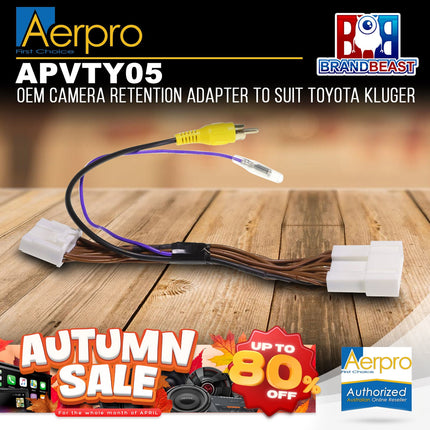 Aerpro APVTY05 OEM Camera Retention Adapter Suit Toyota Kluger 2007 - 2013