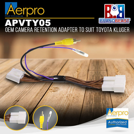 Aerpro APVTY05 OEM Camera Retention Adapter Suit Toyota Kluger 2007 - 2013