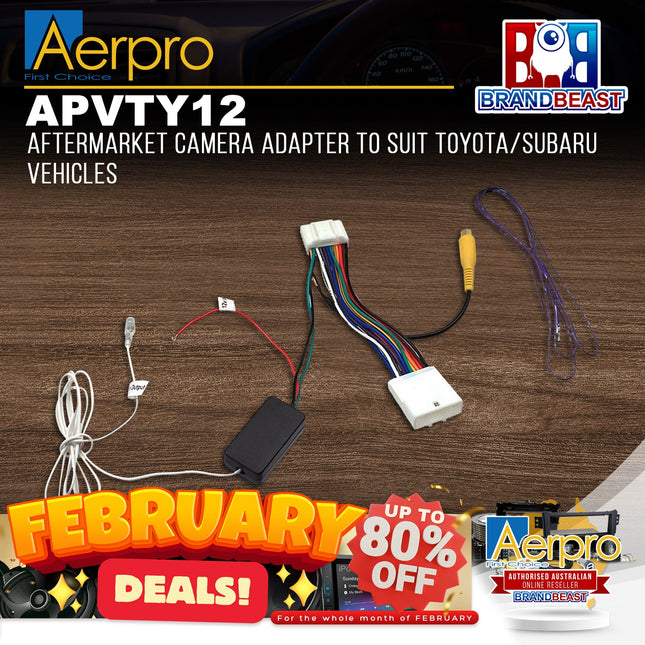 Aerpro APVTY12 Aftermarket Camera Adapter to Suit Toyota/Subaru Vehicles