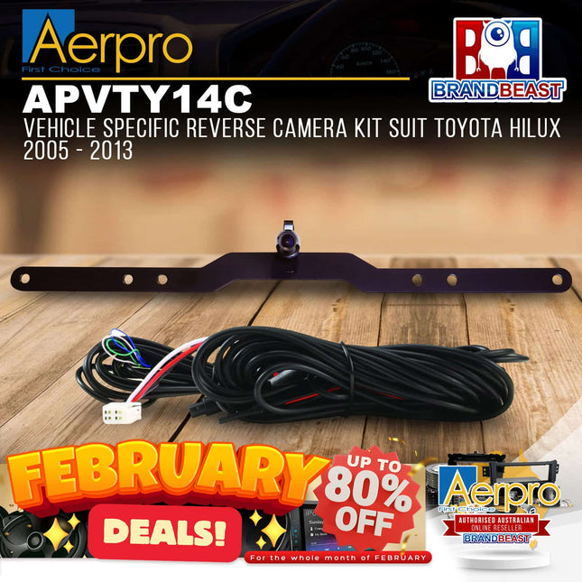 Aerpro APVTY14C Vehicle Specific Reverse Camera Suit Toyota Hilux 2005 - 2013