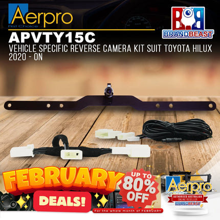 Aerpro APVTY15C Vehicle Specific Reverse Camera Kit Suit Toyota Hilux 2020 - ON