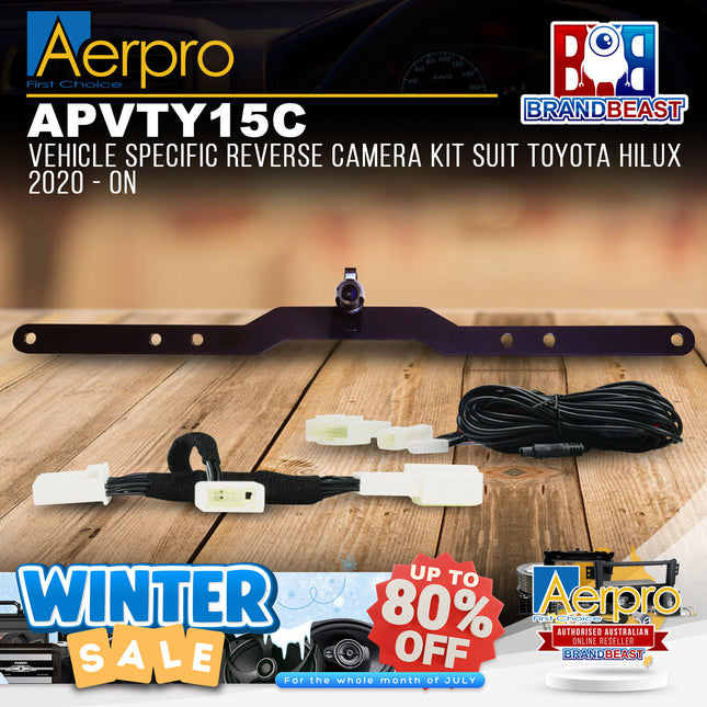 Aerpro APVTY15C Vehicle Specific Reverse Camera Kit Suit Toyota Hilux 2020 - ON