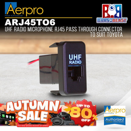 Aerpro ARJ45TO6 RJ45 Pass-Through Adaptor Suit Toyota Models (21.5mm x 40mm)