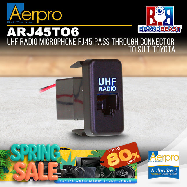 Aerpro ARJ45TO6 RJ45 Pass-Through Adaptor Suit Toyota Models (21.5mm x 40mm)