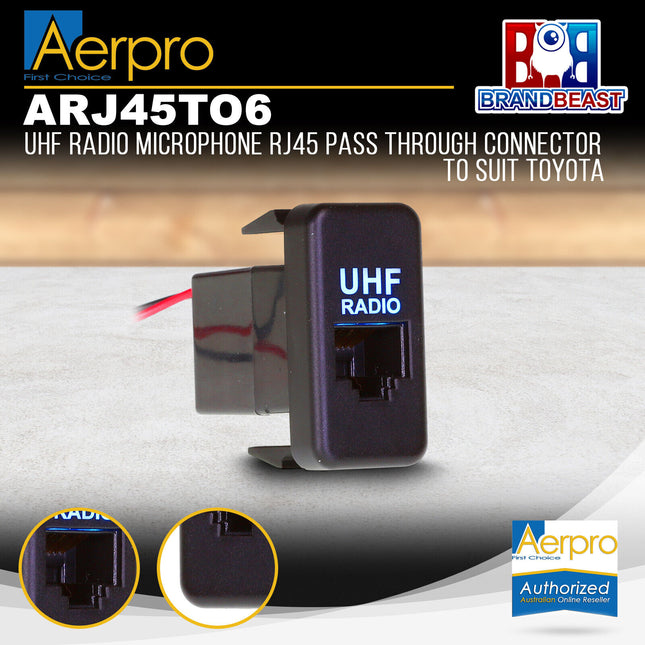 Aerpro ARJ45TO6 RJ45 Pass-Through Adaptor Suit Toyota Models (21.5mm x 40mm)