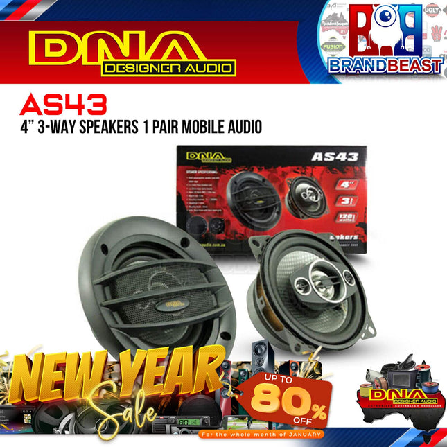 DNA AS43 4‚Ä≥ 120W 3-Way Mobile Audio Speaker - Pair