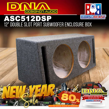 DNA ASC512DSP 12" Double Slot Port Subwoofer Enclosure Box - Grey