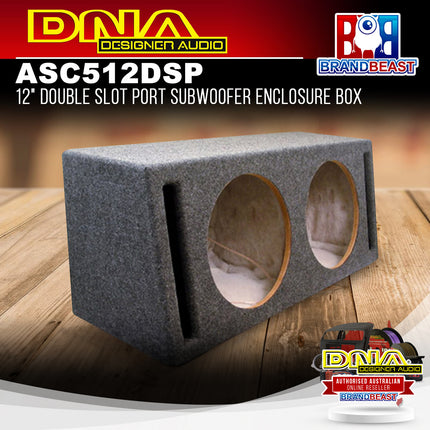 DNA ASC512DSP 12" Double Slot Port Subwoofer Enclosure Box - Grey
