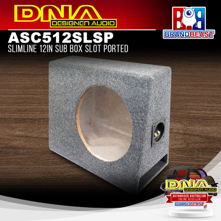 DNA ASC512SLSP Slimline 12 Inch Slot Ported Subwoofer Box - Grey