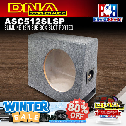 DNA ASC512SLSP Slimline 12 Inch Slot Ported Subwoofer Box - Grey
